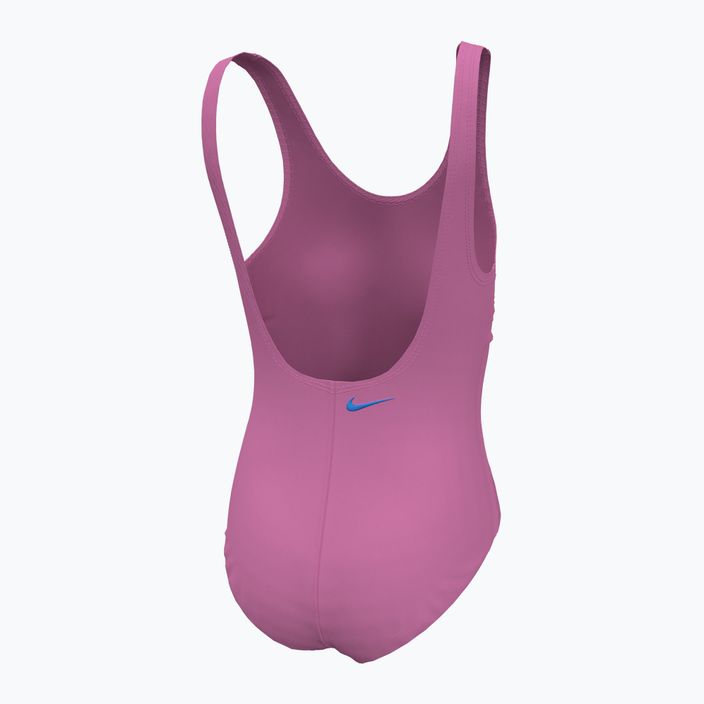 Detské jednodielne plavky Nike Multi Logo U-Back hravé ružové 2