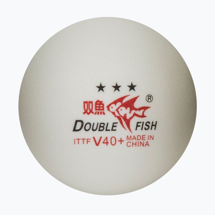 Loptičky na stolný tenis Double Fish 40+3 hviezdičky 10 ks biele.