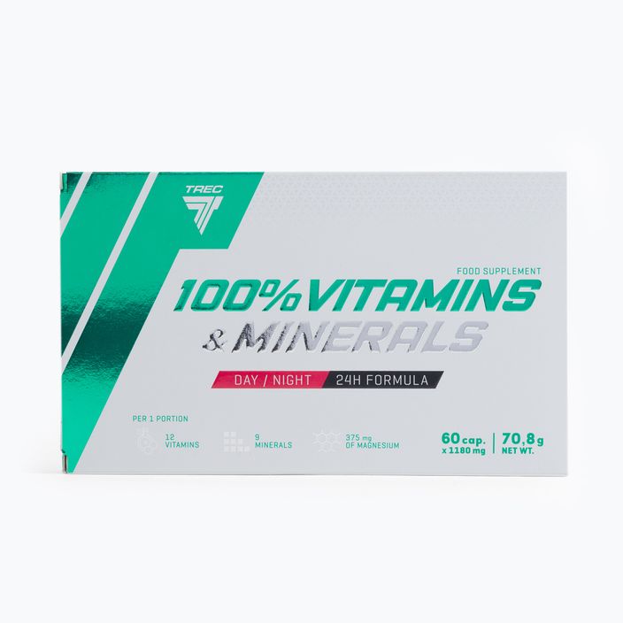 100% vitamíny a minerály Trec komplex vitamínov a minerálov 60 kapsúl TRE/611