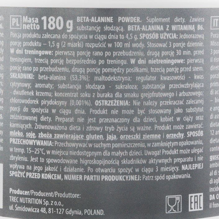 Beta alanín Trec aminokyseliny 180g melón TRE/910 2