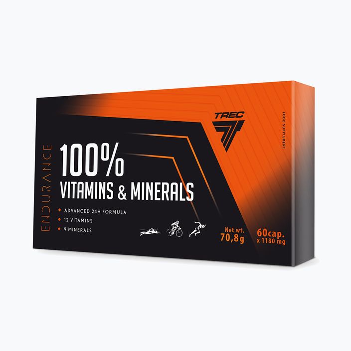 100% vitamíny a minerály Trec komplex vitamínov a minerálov 60 kapsúl TRE/942 3