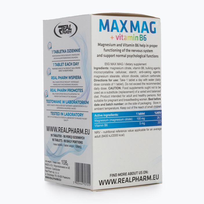 MAX MAG Real Pharm magnézium+B6 90 tabliet 707055 2