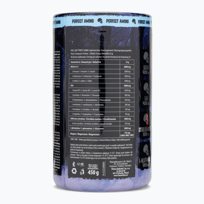 Aminokyseliny Fitness Authority Skull Labs Perfect Amino 450 g ostružina/ananás 2