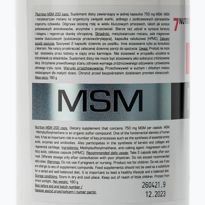 MSM 7Nutrition 750 mg regenerácia kĺbov 200 kapsúl 7Nu000139 2