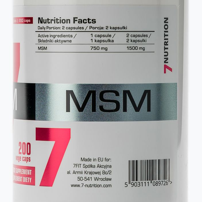 MSM 7Nutrition 750 mg regenerácia kĺbov 200 kapsúl 7Nu000139 3