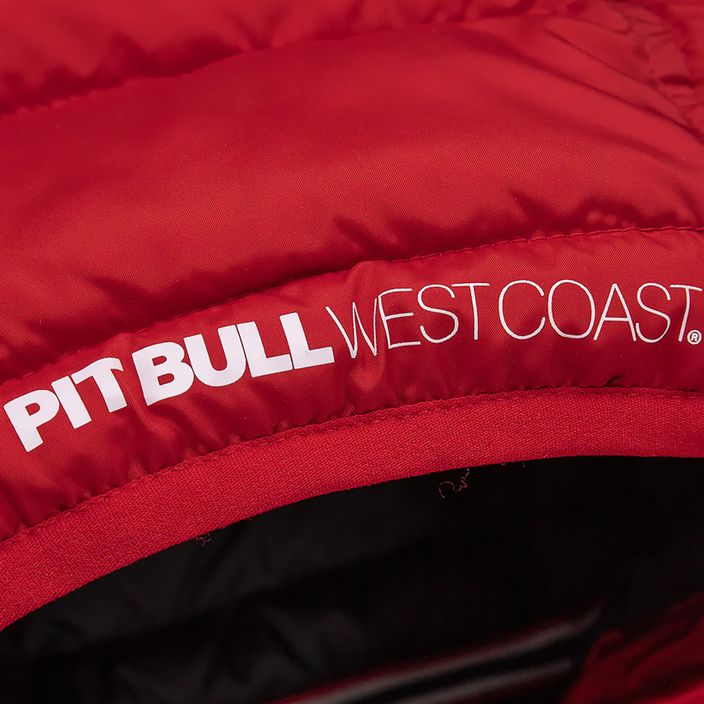 Pánska zimná bunda Pitbull West Coast s kapucňou Seacoast červená 7