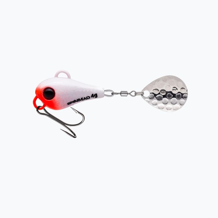 SpinMad Big Tail Spinners White and Red 1208
