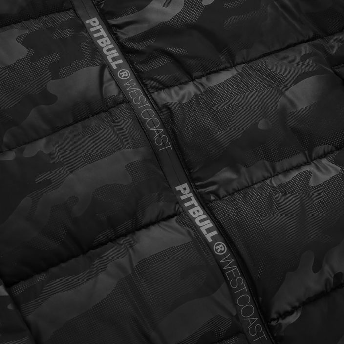 Pánska zimná bunda Pitbull Airway 5 s kapucňou, celá čierna camo 9
