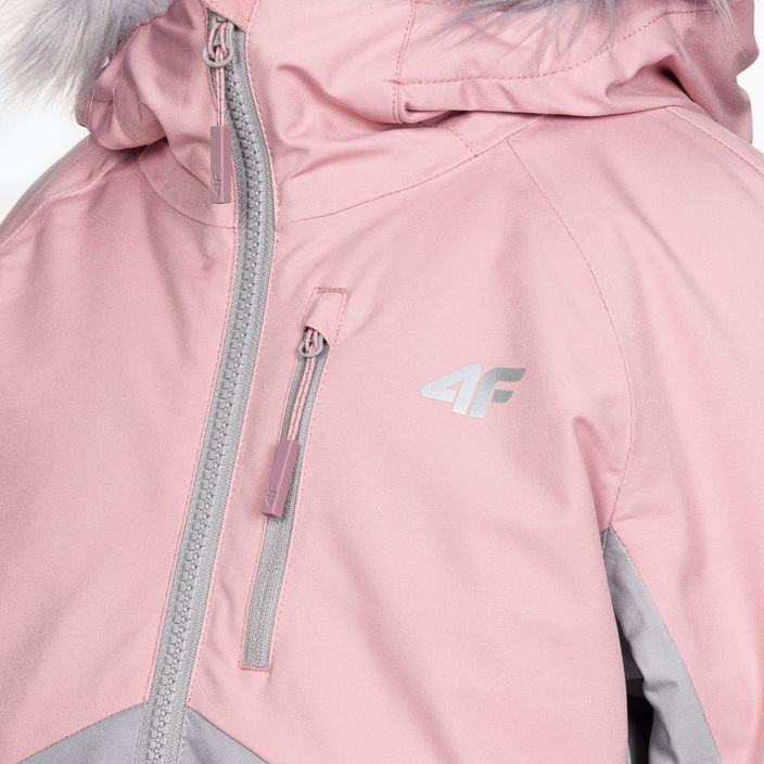 Detská lyžiarska bunda 4F ružová HJZ22-JKUDN003 5