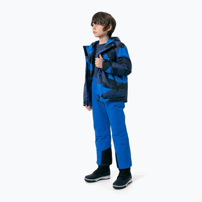 Detská lyžiarska bunda 4F čierno-modrá HJZ22-JKUMN002 2