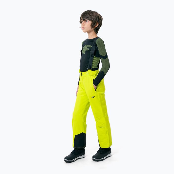 Detské lyžiarske nohavice 4F žlté HJZ22-JSPMN001 2