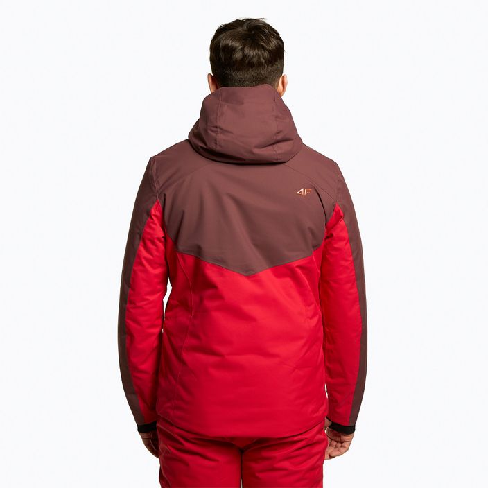 Pánska lyžiarska bunda 4F červená H4Z22-KUMN011 3