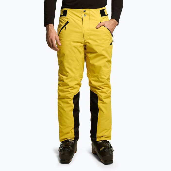 Pánske lyžiarske nohavice 4F žlté H4Z22-SPMN006