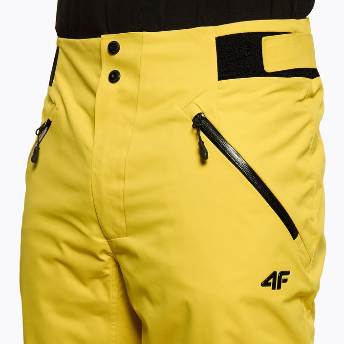 Pánske lyžiarske nohavice 4F žlté H4Z22-SPMN006 5