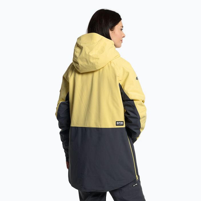 Dámska snowboardová bunda 4F žltá H4Z22-KUDS003 3