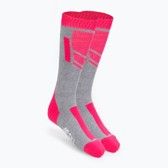 Detské lyžiarske ponožky 4F sivo-ružové 4FJAW22UFSOF028