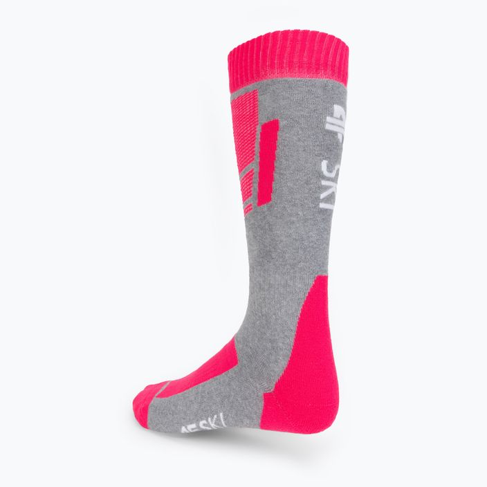 Detské lyžiarske ponožky 4F sivo-ružové 4FJAW22UFSOF028 3