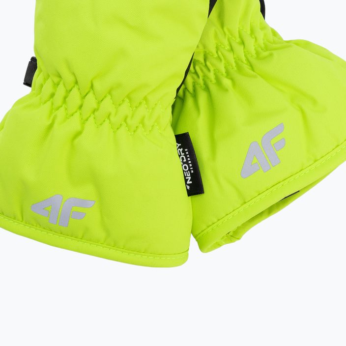Detské lyžiarske rukavice 4F zeleno-čierne 4FJAW22AFGLM038 4