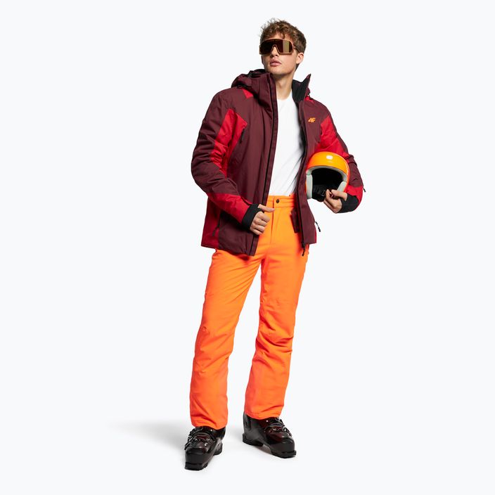Pánska lyžiarska bunda 4F burgundy-red H4Z21-KUMN015 2