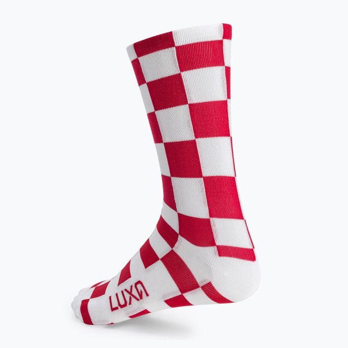 Cyklistické ponožky LUXA Squares červeno-biele LUAMSSQRS 3