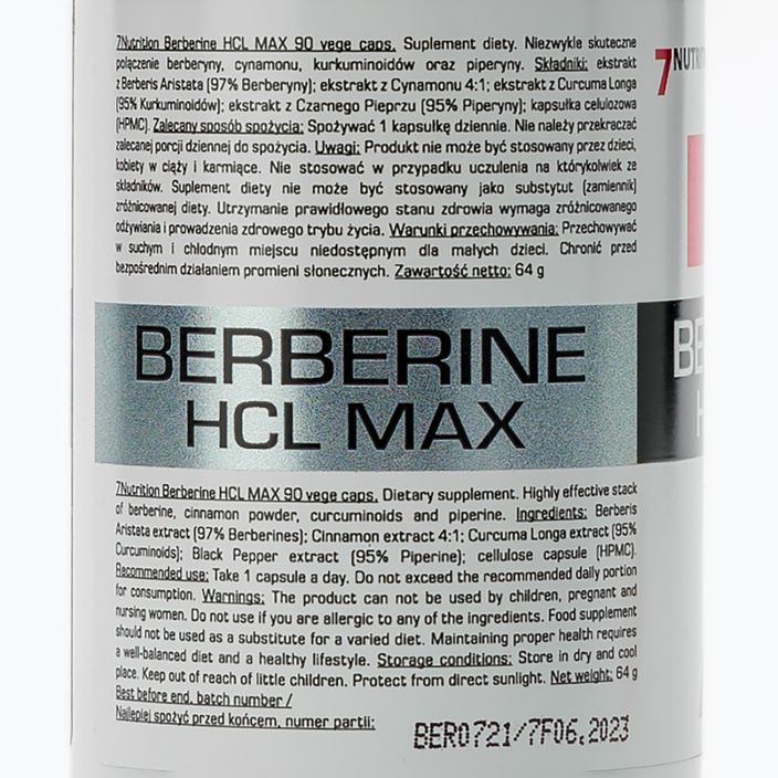 Berberín HCL MAX 7Nutrition podpora trávenia 90 kapsúl 7Nu000461 2