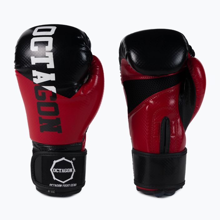 Červené detské boxerské rukavice Octagon Carbon 3