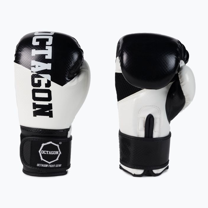 Detské boxerské rukavice Octagon Carbon bielo-čierne 3