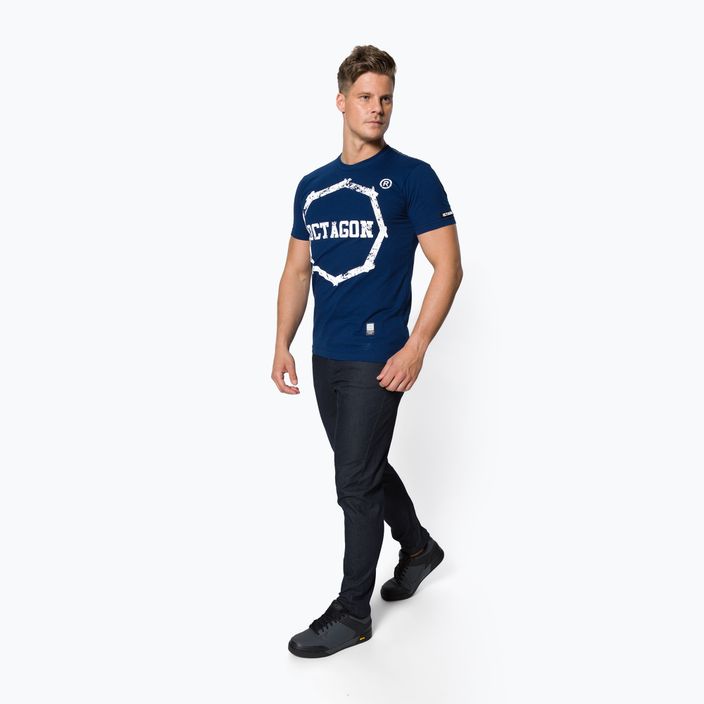 Oktagon Logo Smash modré pánske tričko 2