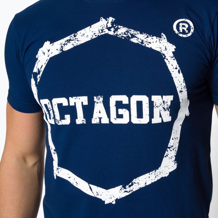 Oktagon Logo Smash modré pánske tričko 4
