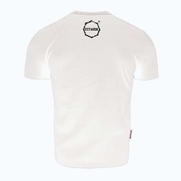 Oktagon Logo Smash pánske tričko biele 2