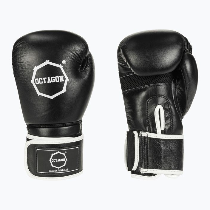 Boxerské rukavice Octagon Agat čierno-biele 3