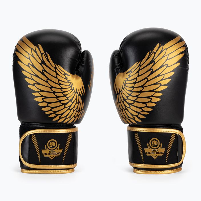 Boxerské rukavice DBX BUSHIDO "HAWK" Active Clima čierna a zlatá B-2v17