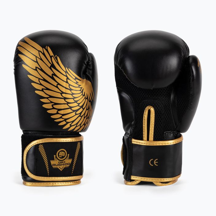 Boxerské rukavice DBX BUSHIDO "HAWK" Active Clima čierna a zlatá B-2v17 3