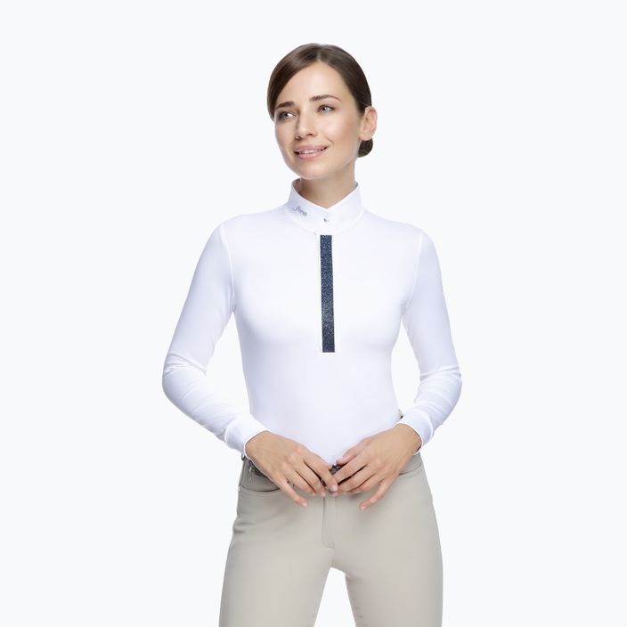 Fera Stardust dámske súťažné tričko s dlhým rukávom bielo-modré 1.1.l