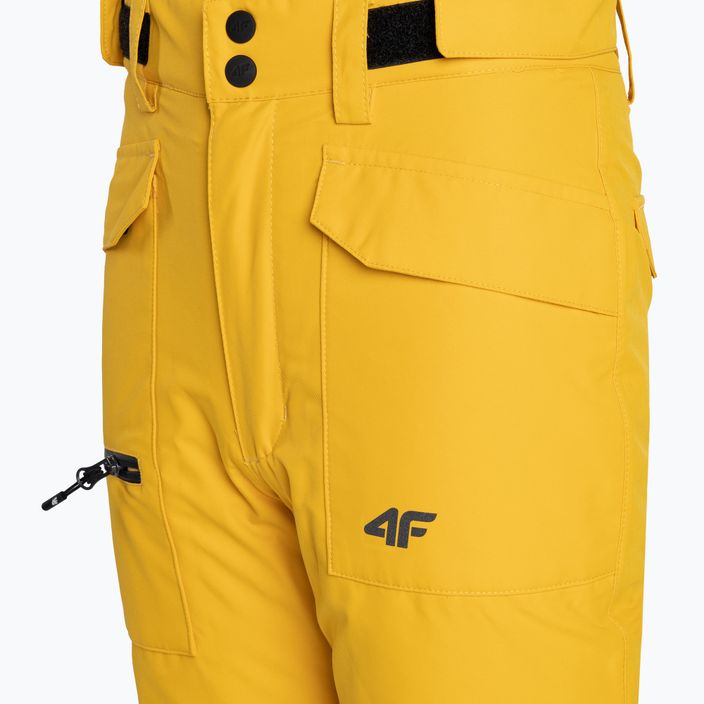 Detské lyžiarske nohavice 4F M360 žlté 3