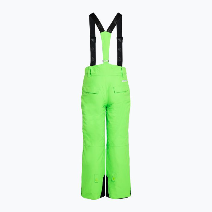 Detské lyžiarske nohavice 4F M360 green neon 4