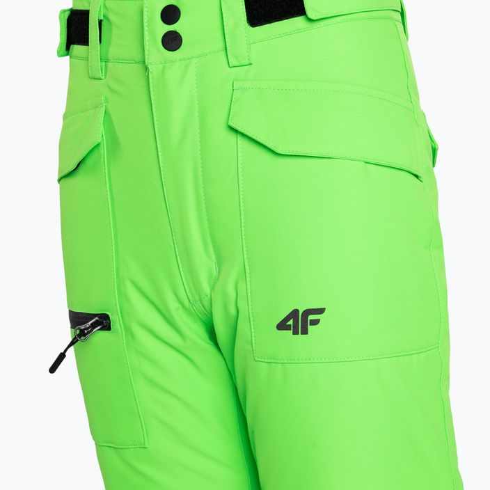 Detské lyžiarske nohavice 4F M360 green neon 5