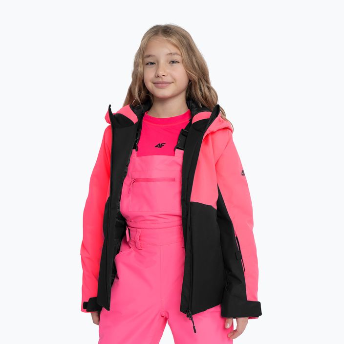 Detská lyžiarska bunda 4F F292 hot pink neon 3