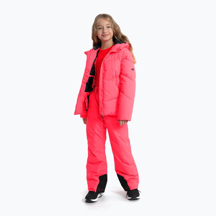 Detská lyžiarska bunda 4F F293 hot pink neon 3