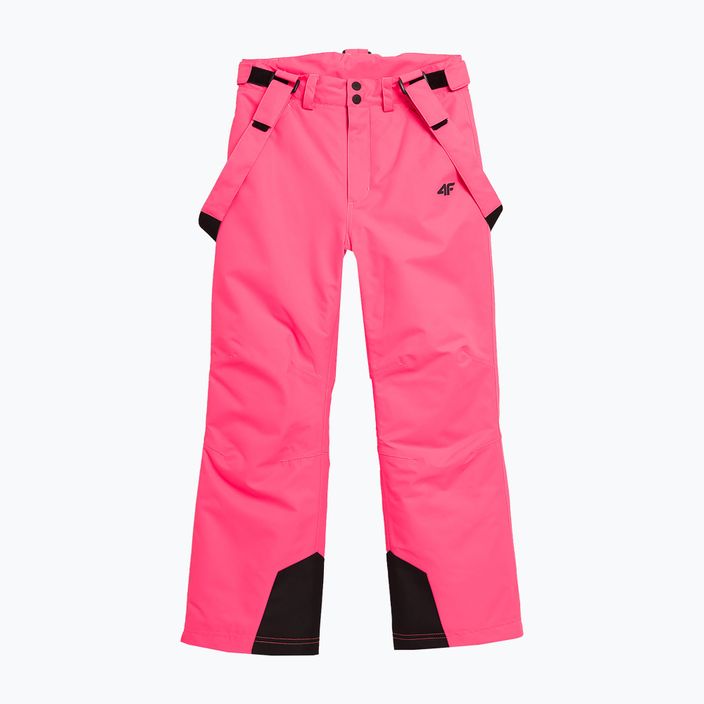 Detské lyžiarske nohavice 4F F353 hot pink neon 7