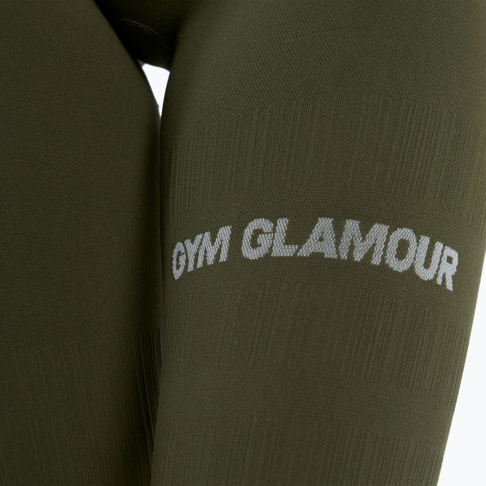 Dámske tréningové legíny Glamour Gym push up tmavozelené 399 5