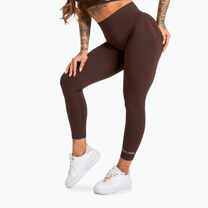 Dámske tréningové legíny Gym Glamour Push Up 2.0 chocolate