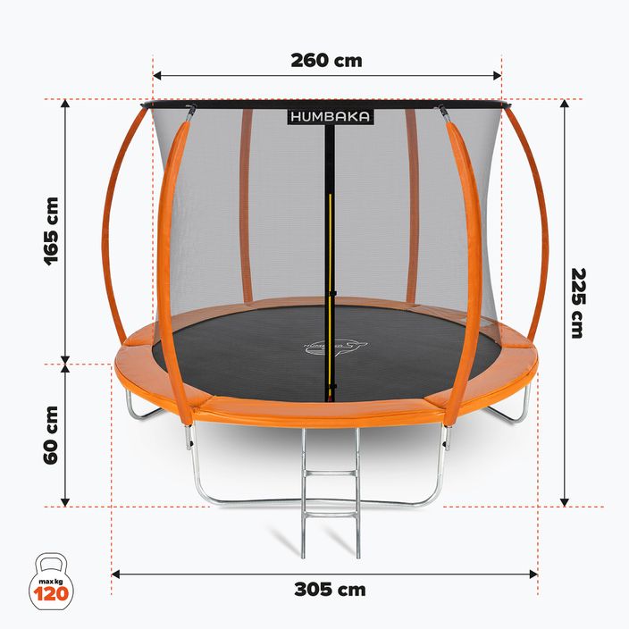 HUMBAKA Super 305 cm oranžová záhradná trampolína Super-10' Trampolíny 17
