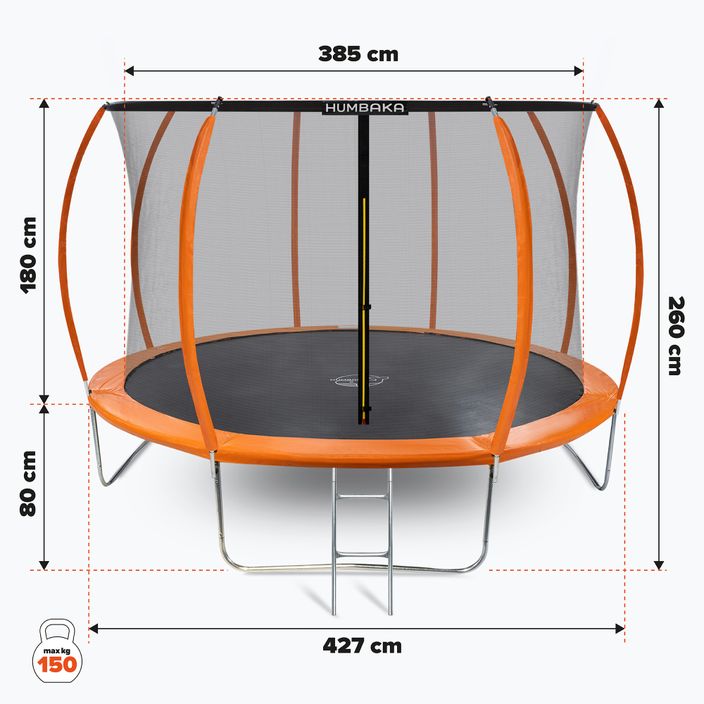 Záhradná trampolína HUMBAKA Super 427 cm oranžová Super-14' Tramps 17