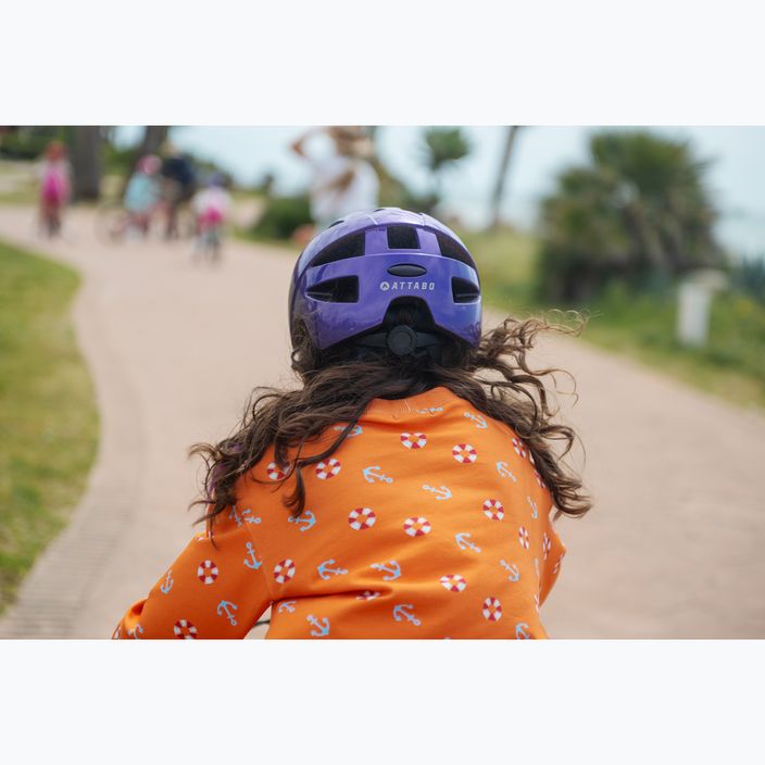 Detská cyklistická prilba ATTABO K200 fialová 11