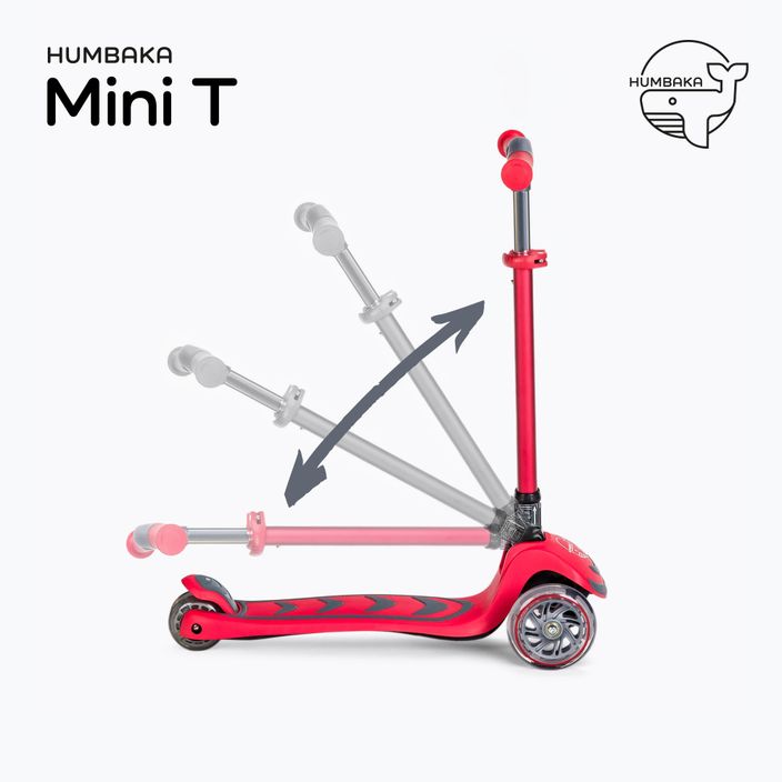 HUMBAKA Mini T detská trojkolesová kolobežka červená HBK-S6T 3