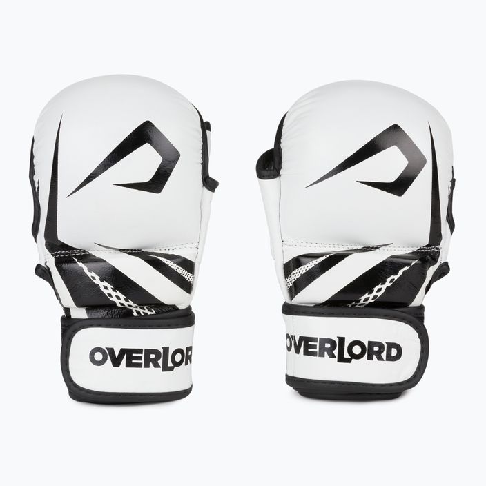 Overlord Sparring MMA grapplingové rukavice z prírodnej kože biele 101003-W/M