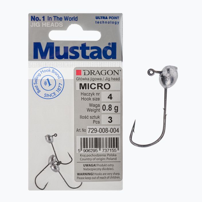 Mustad Micro jigová hlava 3 ks veľkosť 4 strieborná PDF-729-008-004