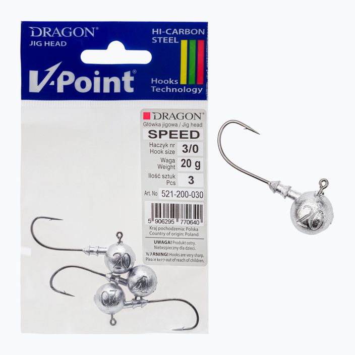 Dragon V-Point Speed 20g 3ks jigová hlava čierna PDF-521-200-030
