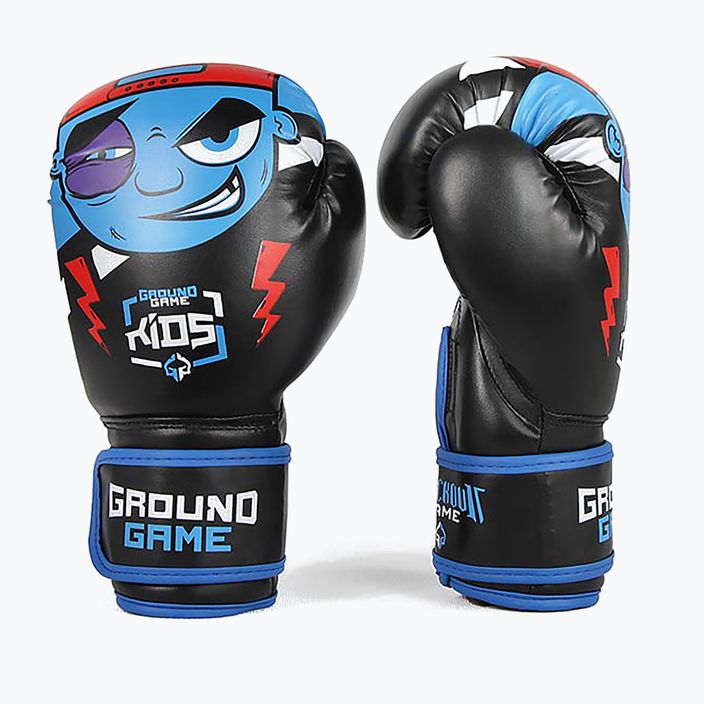 Detské boxerské rukavice Ground Game Prodigy čierno-modré 7